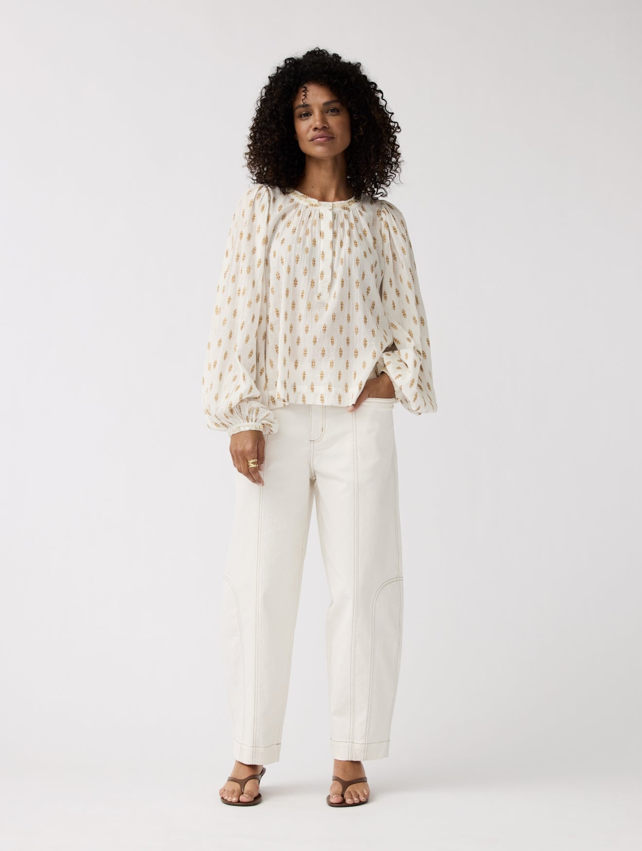Top Helen | Off White / Gold